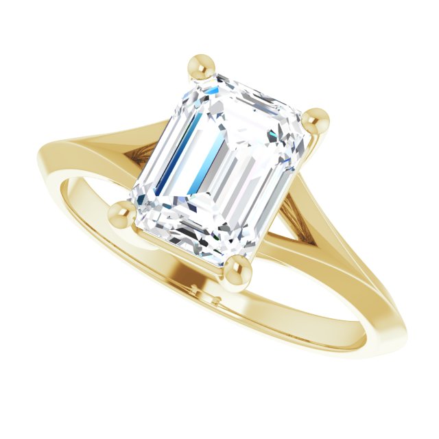 1.75ct Emerald Moissanite Solitaire Ring