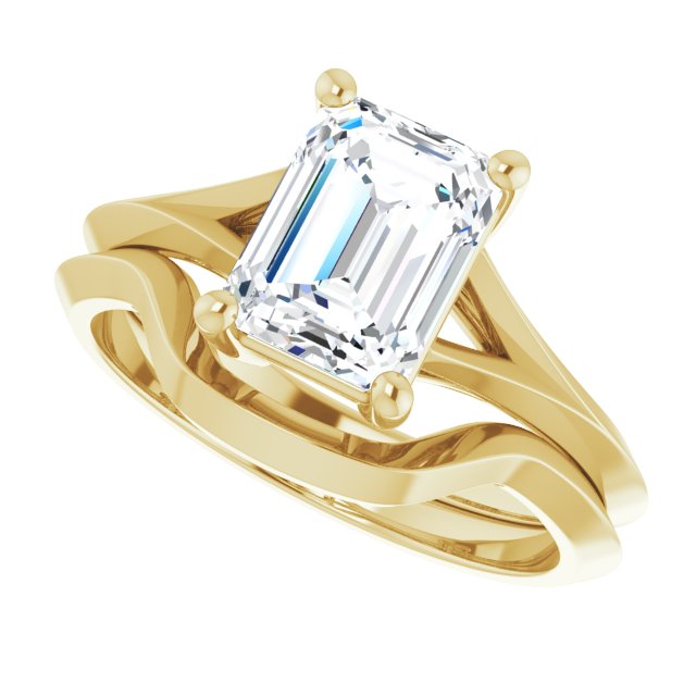 1.75ct Emerald Moissanite Solitaire Ring