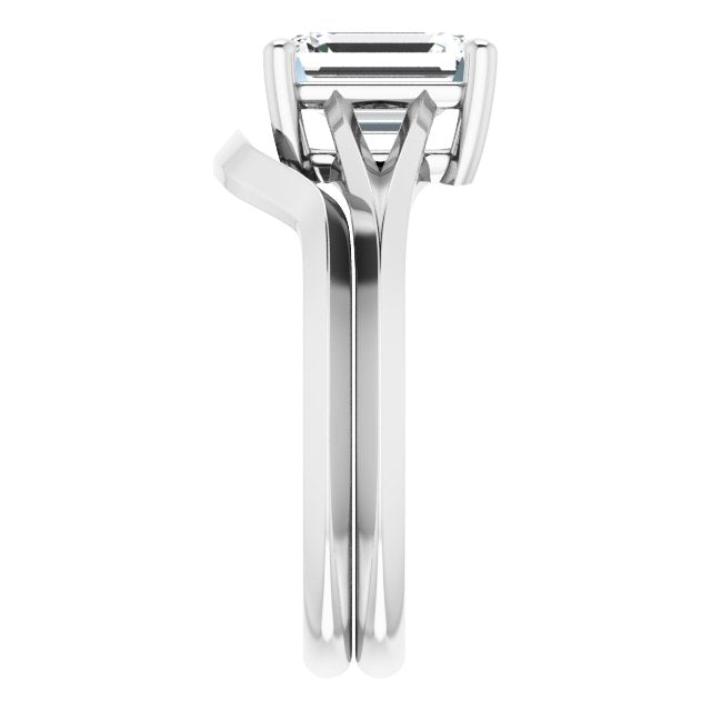 1.75ct Emerald Moissanite Solitaire Ring