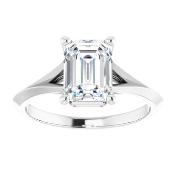 1.75ct Emerald Moissanite Solitaire Ring