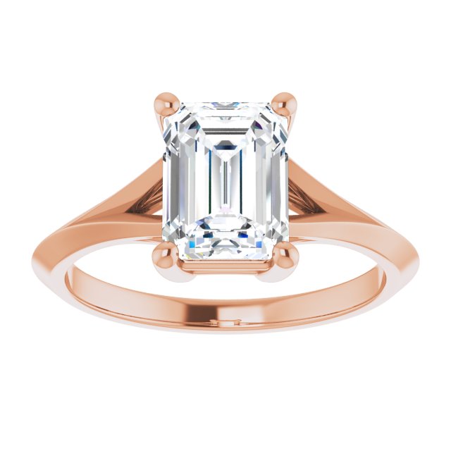 1.75ct Emerald Moissanite Solitaire Ring