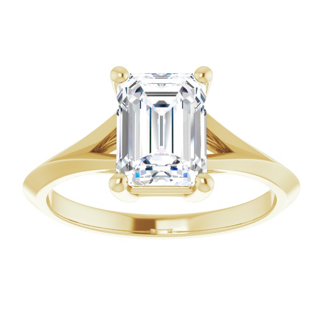 1.75ct Emerald Moissanite Solitaire Ring