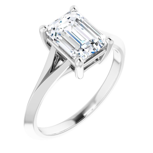 1.75ct Emerald Moissanite Solitaire Ring