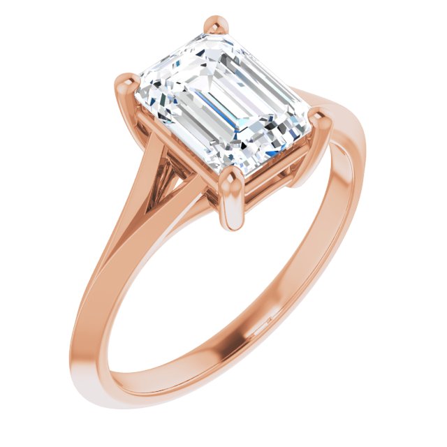 1.75ct Emerald Moissanite Solitaire Ring