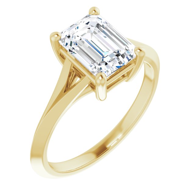 1.75ct Emerald Moissanite Solitaire Ring