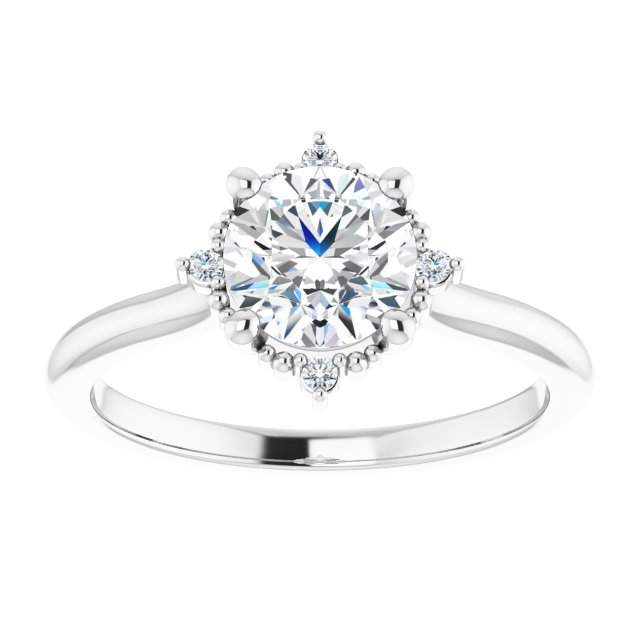 One Carat Brilliant Moissanite Vintage Ring