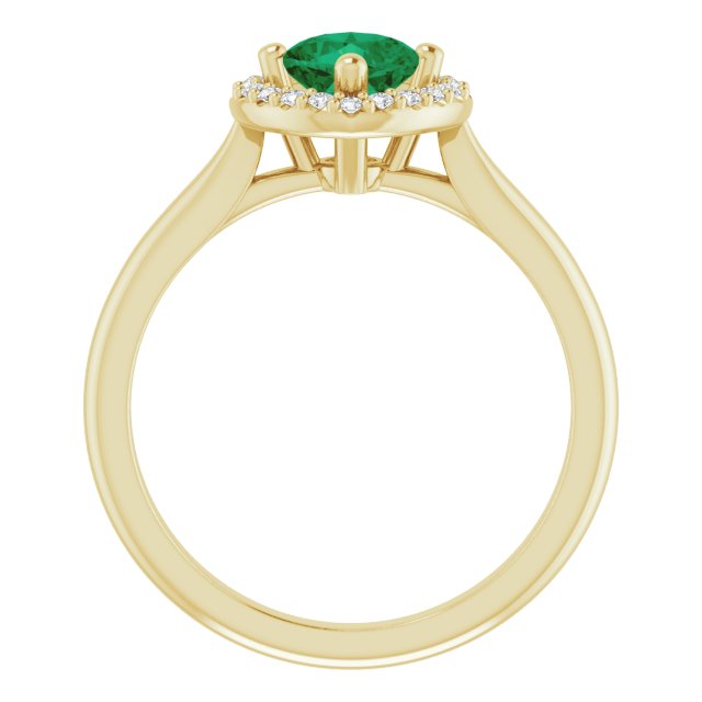5mm LG Emerald Cushion Ring with LG Diamond Halo