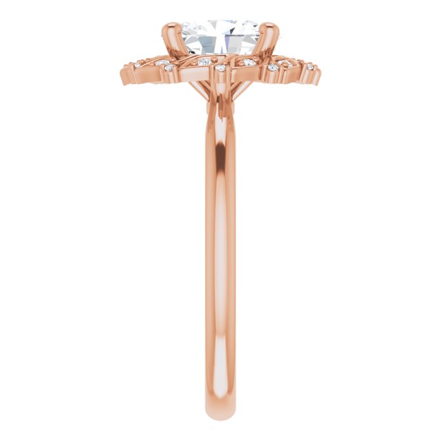 1.25ct Oval Moissanite Vintage Halo Ring