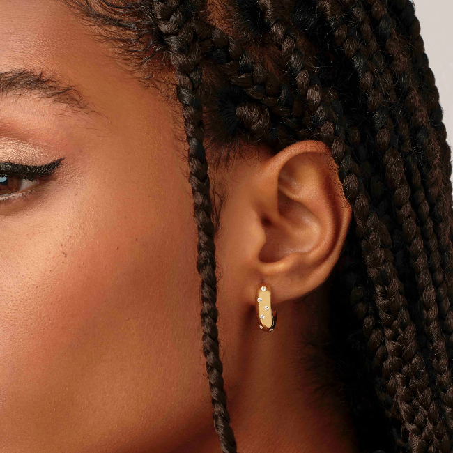 LG Diamond Bezel Set 3/4 Hoop Earrings-8