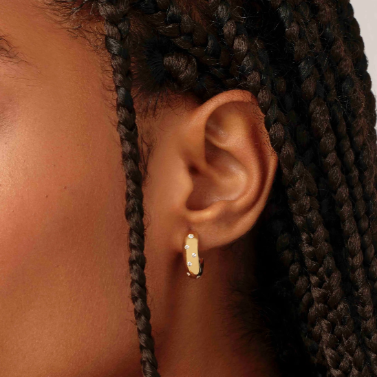 LG Diamond Bezel Set 3/4 Hoop Earrings-6