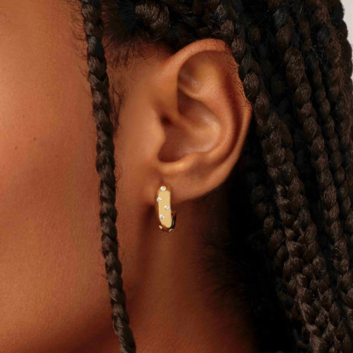 LG Diamond Bezel Set 3/4 Hoop Earrings-7