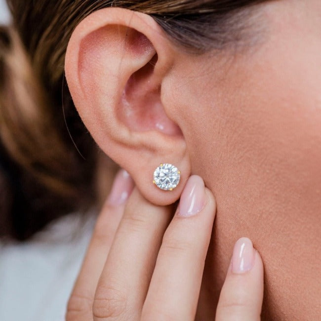 2.60ct Round Brilliant Moissanite Studs-7