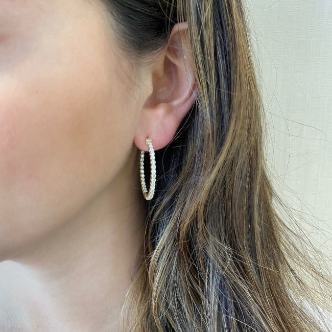 Lab Grown Diamond Inside Out Diamond Hoops-1