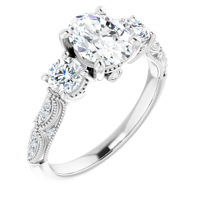 1.85ct Oval Moissanite Vintage Ring